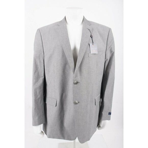 Saddlebred Mens Suit Jacket Blazer Sport Coat Sz 43 Gray Cotton NWT - Picture 1 of 6